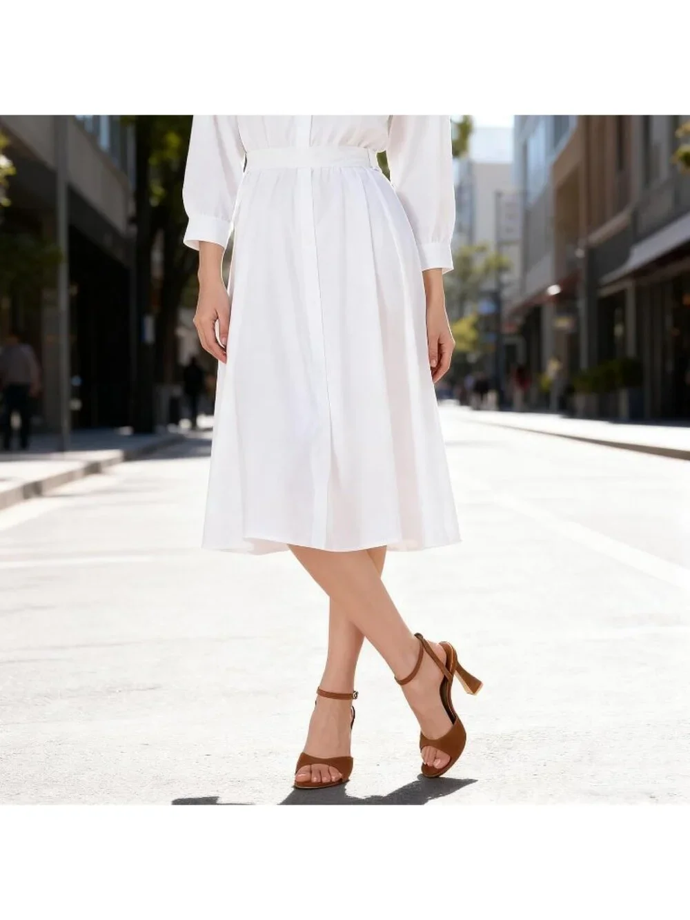 Women's Caramel High Heel Pointed Open Toe Strappy Chunky Block Sexy Dress Shoe